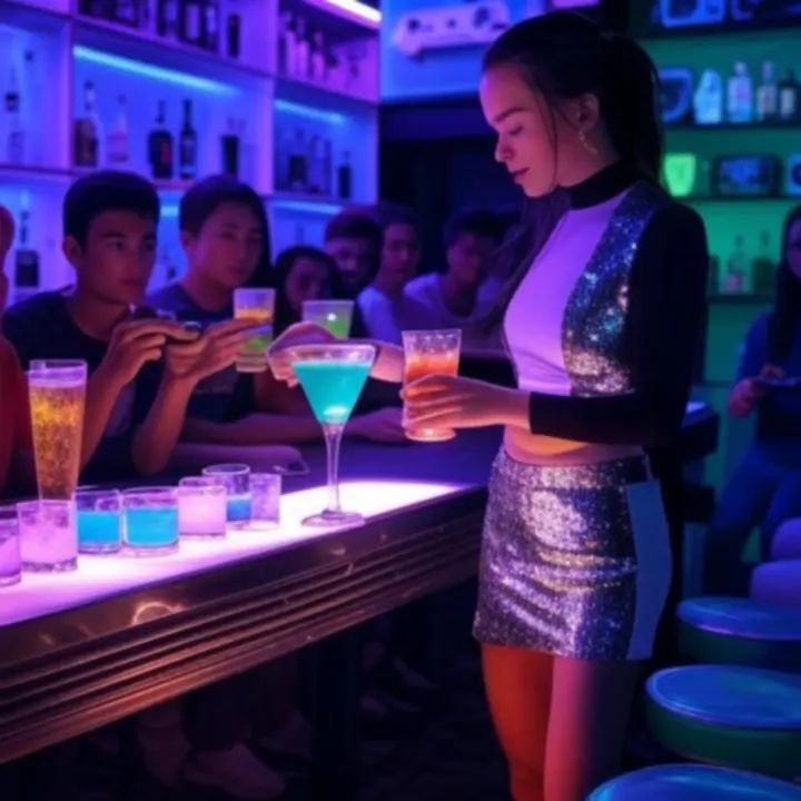 Neonowe koktajle w gaming barze PolandGamingHub